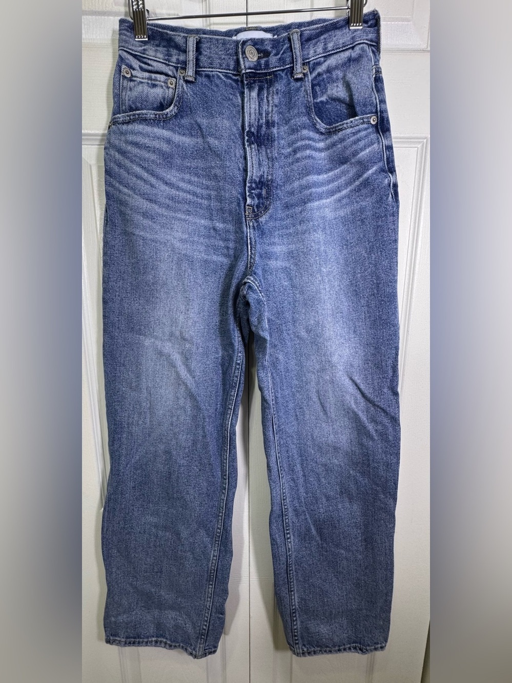 AZUL by Moussy High Waist Wide Denim IV Jeans Womens L Light Wash 100% Cotton